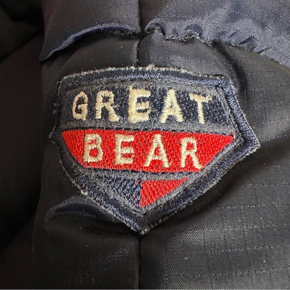 Men’s Vintage Down-Filled Puffy Blue Jacket Medium - Picture 6 of 13